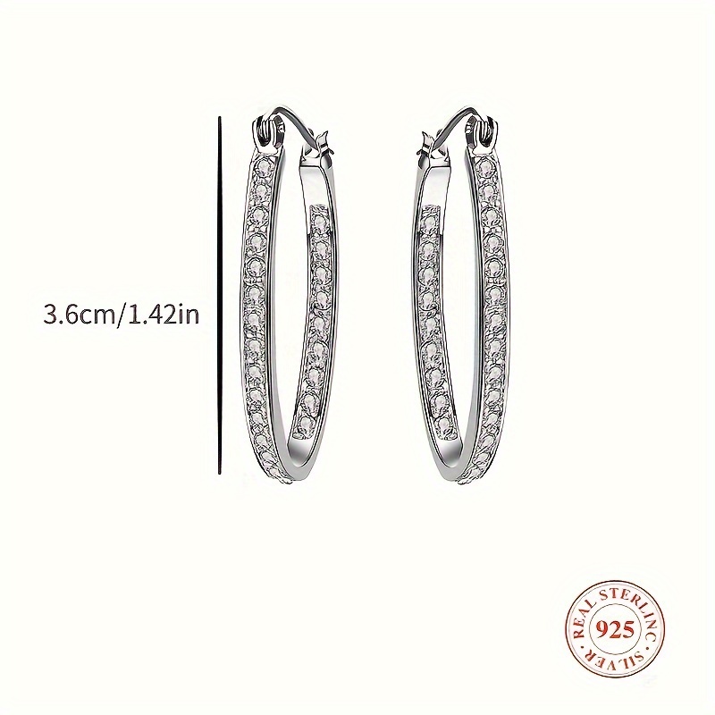 Women's S925 Silver Oval Earrings